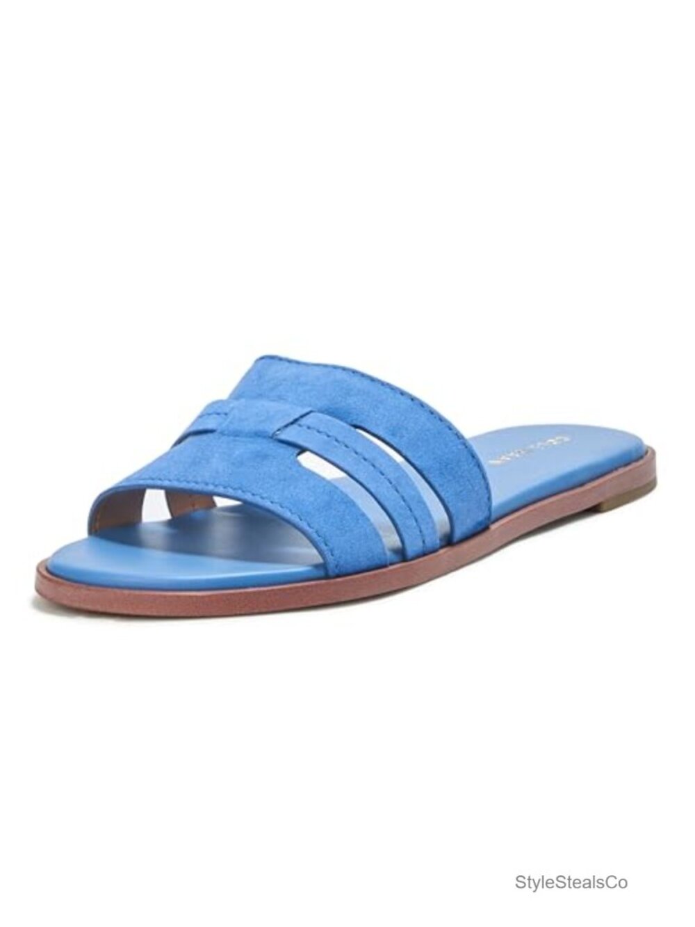Women's Suede Fisherman Slide Sandals with Stitching & Cushioned Footbed
